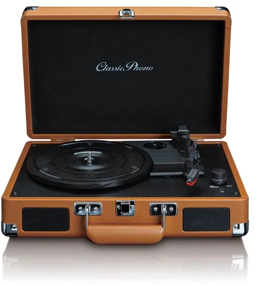 Lenco PHONO TT-10BN - Resväskskivspelare med högtalare - Brun - Skivspelare Brun